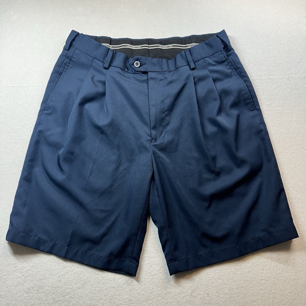 Jos A‎ Bank Mens Leadbetter Golf Shorts Blue Performance Flat Front Size 35